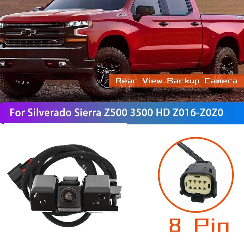 For GMC Sierra Chevrolet Silverado 2016-2020 Rear View Camera Reverse Backup Park Assist Camera 8 Pin 23244435 84062896