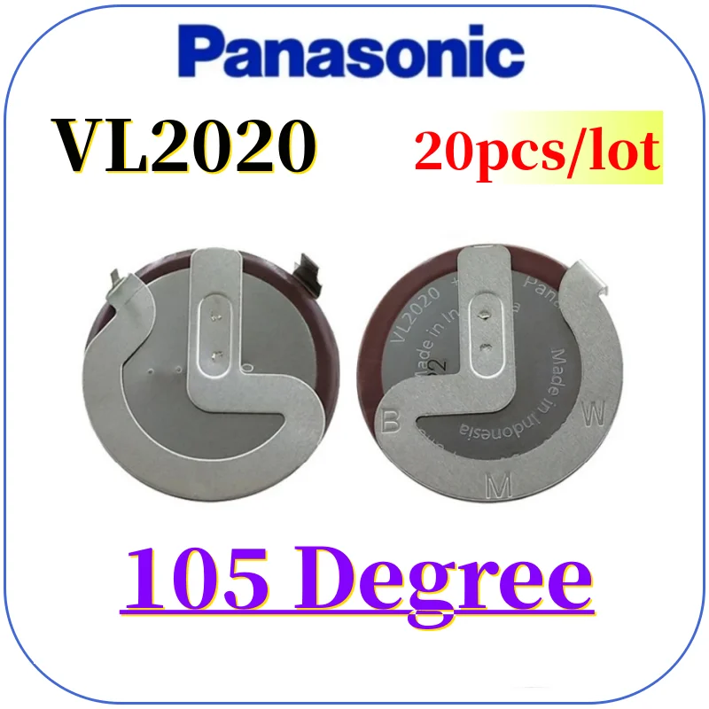 20pcs Original Panasonic VL2020 2020 rechargeable battery battery With Legs 90 degrees 105 degrees 180 degrees for BMW car key