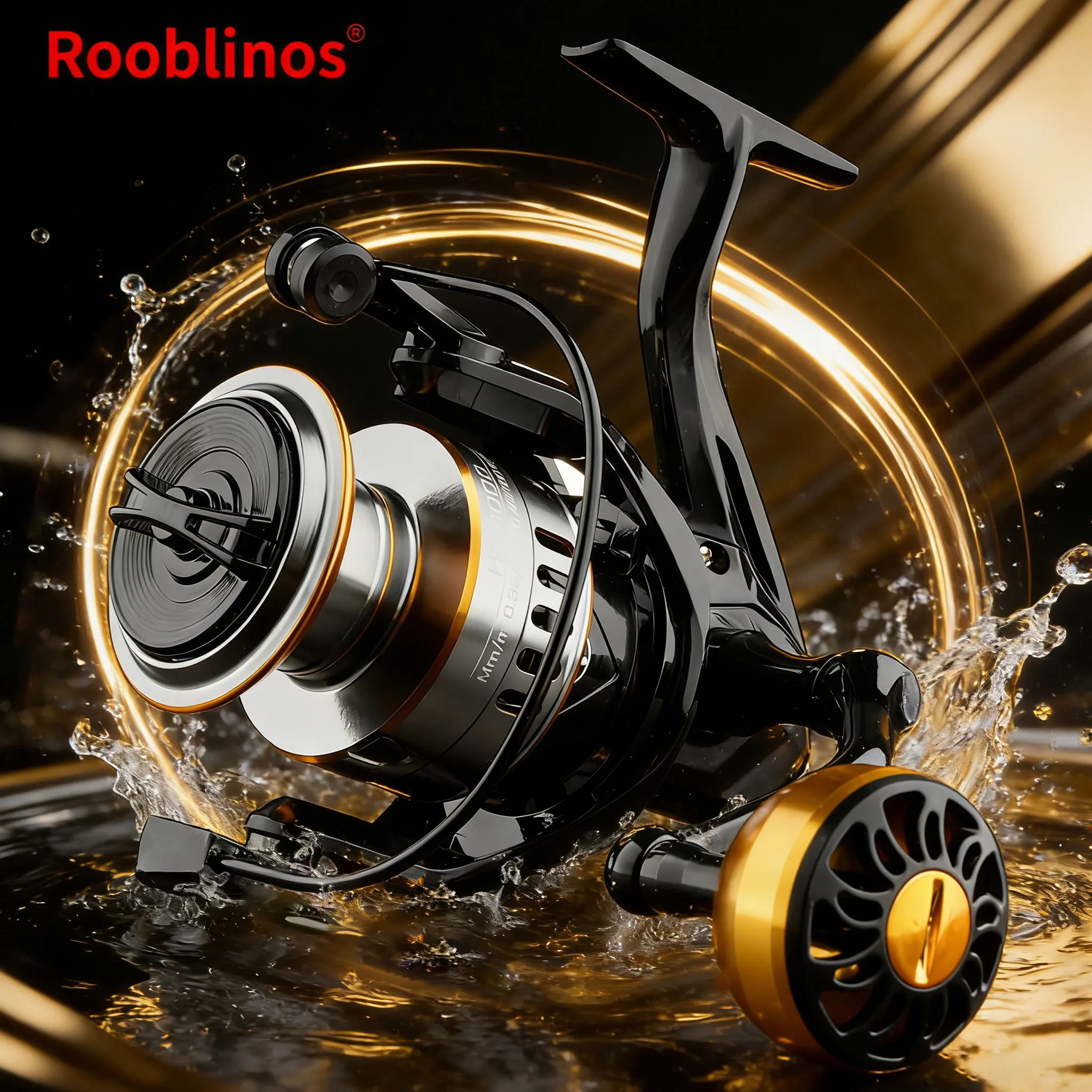 Rooblinos HE moulinets de filature métal ultraléger 5.2:1 rapport de vitesse 1000-7000 moulinets de pêche à grande traînée Max d'eau salée ou douce