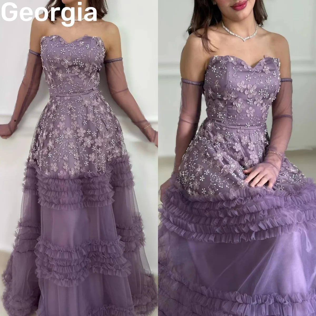 

Customize A-Line Lace Dresses For Prom Sweetheart Floor-Length Zipper Up Luxury Evening Dresses Sleeveless Zipper Up Cocktail