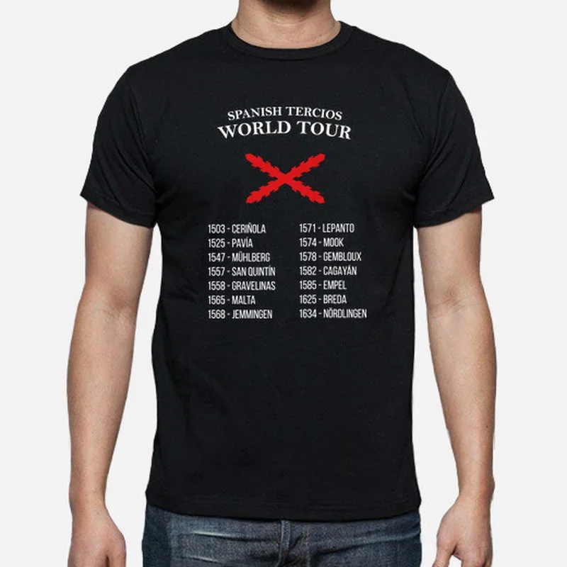 

Batallas De Los Tercios Spaish World Tour Men T-Shirt Short Sleeve Casual 100% Cotton Summer Shirts
