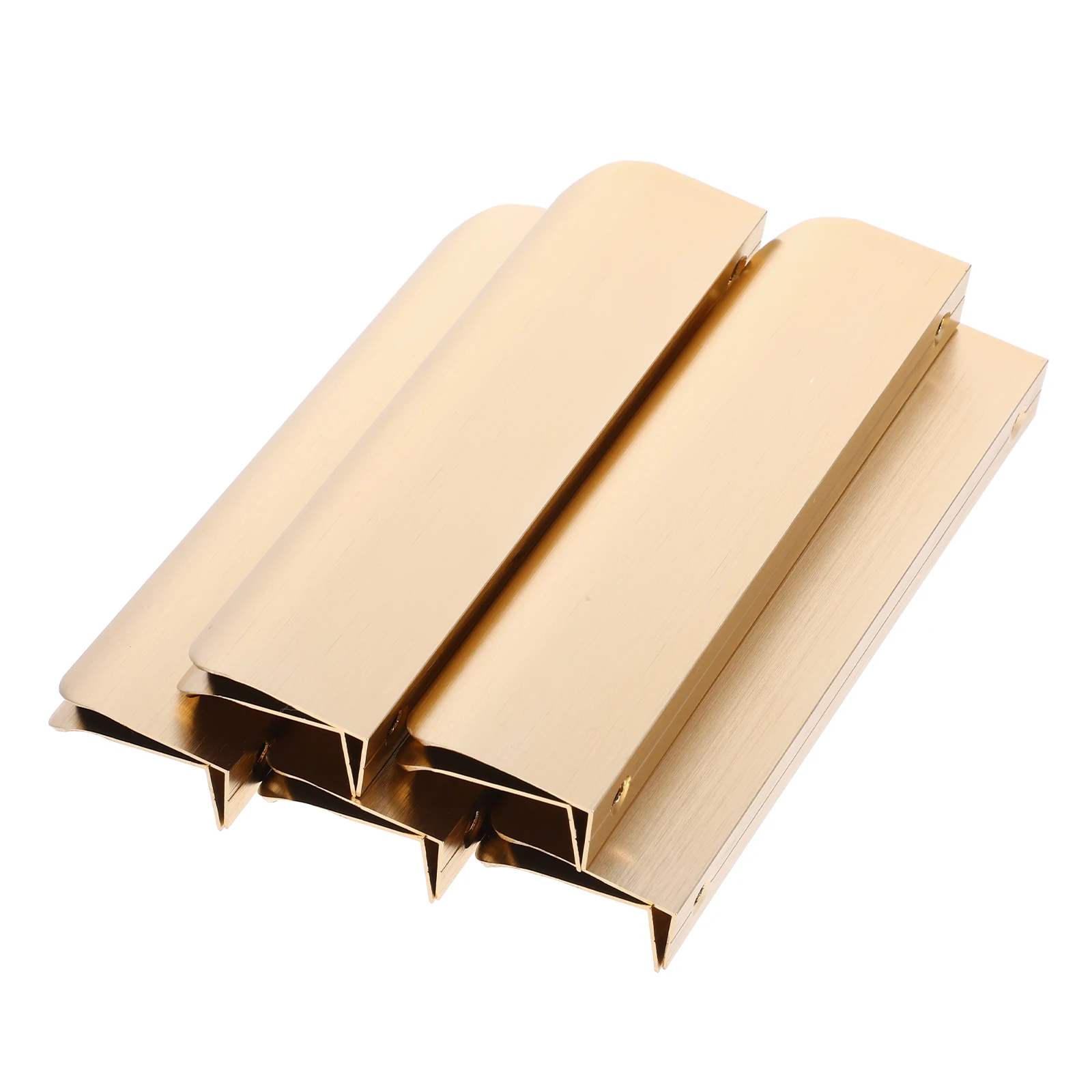 

10 Pcs Cabinet Handle Adhesive Drawer Pulls Aluminum Alloy Brushed Gold Modern Concealed Kitchen Wardrobe Closet Door Knobs