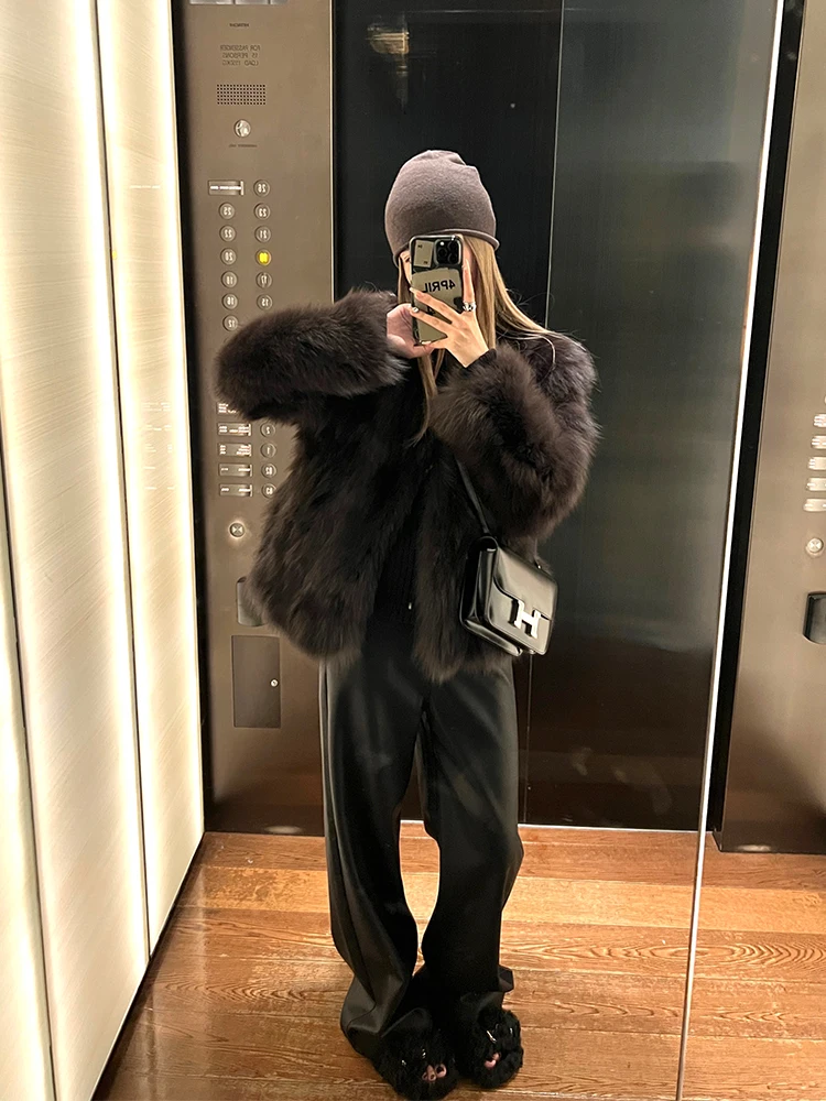 

4PRIL Universal King Double Version Straight Leg Leather Pants Women's Good Fit Casual Trousers Korean Sle Autumn Winter