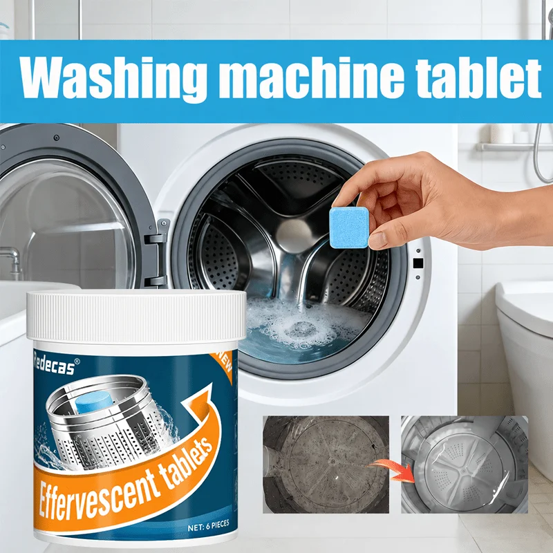 Washing Machine Cleaning Tablets, Dissolve Limescale Grime, Freshen Drums, Fits All Auto Washers for Home & Commercial Use