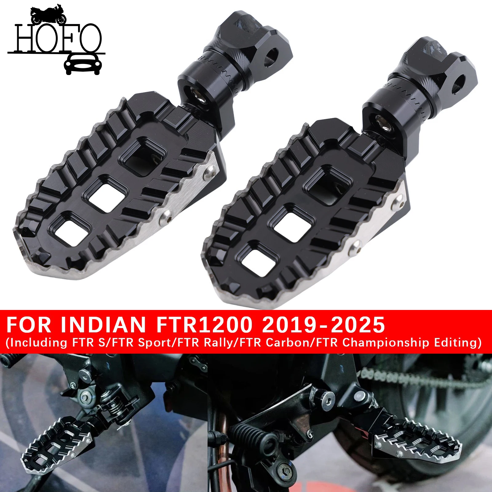 

Front Footrests Foot Pegs for INDIAN FTR1200 2019-2025 Foot Pegs Motorcycle Footpegs Front Foot Rests Peda