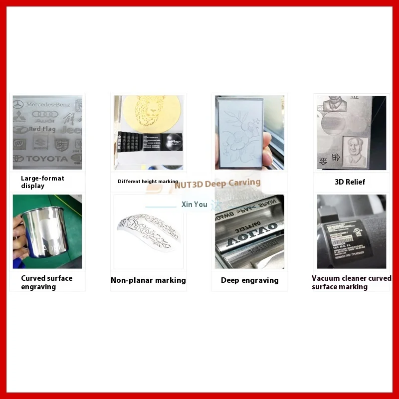 Nuova macchina per marcatura laser a fibra con messa a fuoco dinamica a 3 assi adatta per la linea di assemblaggio targhetta incisione laser a getto d'inchiostro in fibra volante