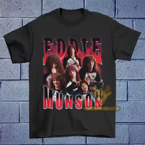 Eddie Munson Print T-shirt Vintage 90s Joseph Quinn Oversize Trendy Casual Cotton T-Shirt Homage Retro Classic Graphic T-Shirt