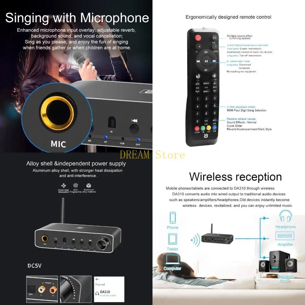 Professional DAC Bluetoothcompatible5.3 جهاز إرسال استقبال للحصول على أفضل بيع الصوت أفضل