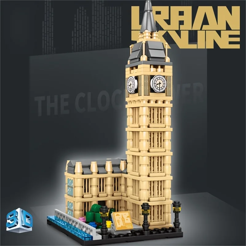 Mini Building Blocks e Construção Brinquedos Set, famoso Big Ben, mundialmente famoso, Lazer Lugares Coleção, Modelo Presentes, 526PCs