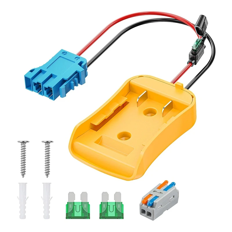 Adaptador de rueda de potencia AB42-Power para batería de litio Dewalt de 20 V, adaptador de batería Peg-Perego Dewalt con conector de arnés de cables