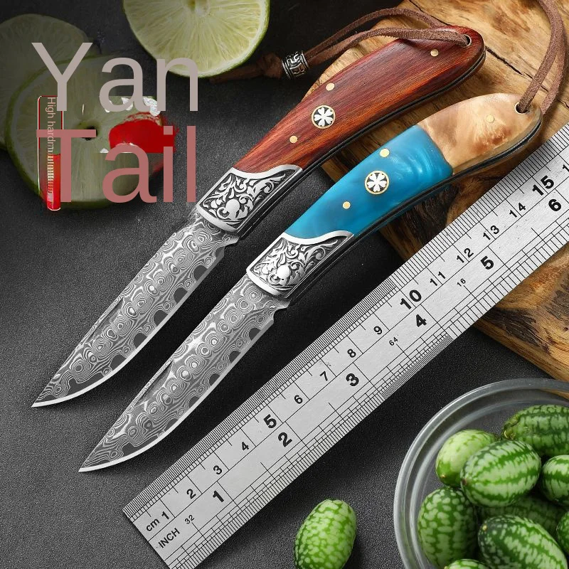 1PC sharp multi-purpose outdoor fruit knife, stainless steel kitchen camping folding knife, portable EDC pocket knife