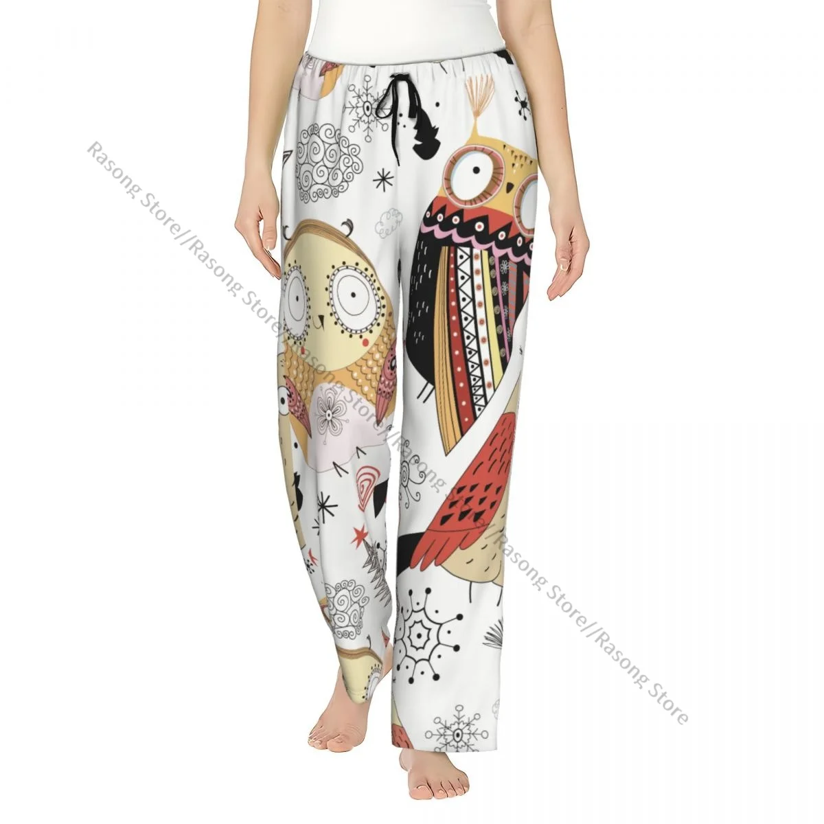 

Women Flannel Lounge Pants Soft Cute Christmas Owls Pajama Pants Winter Sleepwear