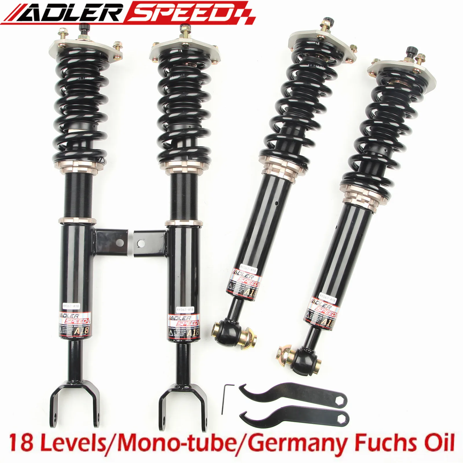 ADLERSPEED 18 Level Adjustable Coilovers Suspension Kit For BMW 5 SERIES F10 RWD 11-16