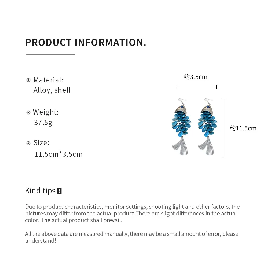 جولة الطبيعية شل استرخى أقراط رواية المحيط الأسماك شكل طويل شرابة انخفاض القرط للنساء سحر الأذن السنانير مجوهرات الحفلات K1