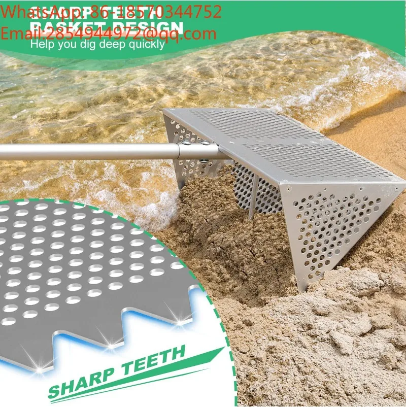New Foldable Stainless Steel Beach Shark Tooth Sifter Sand Crab Collector Beach Sieving Tool