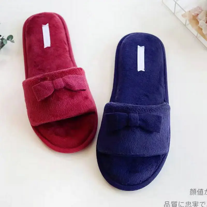 Spring Autumn Home Bow Slippers Office Wedding Shoes Cute Female Indoor Bow Slippers Female Women Girls Shoes