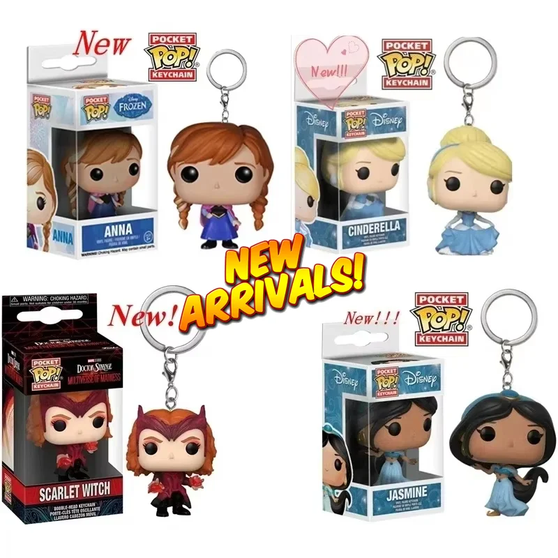 Новое поступление, карманные брелки FUNKO POP, принцесса Диснея, Золушка, Анна, Жасмин, Алая Ведьма, экшн-фигурки, игрушки, украшения
