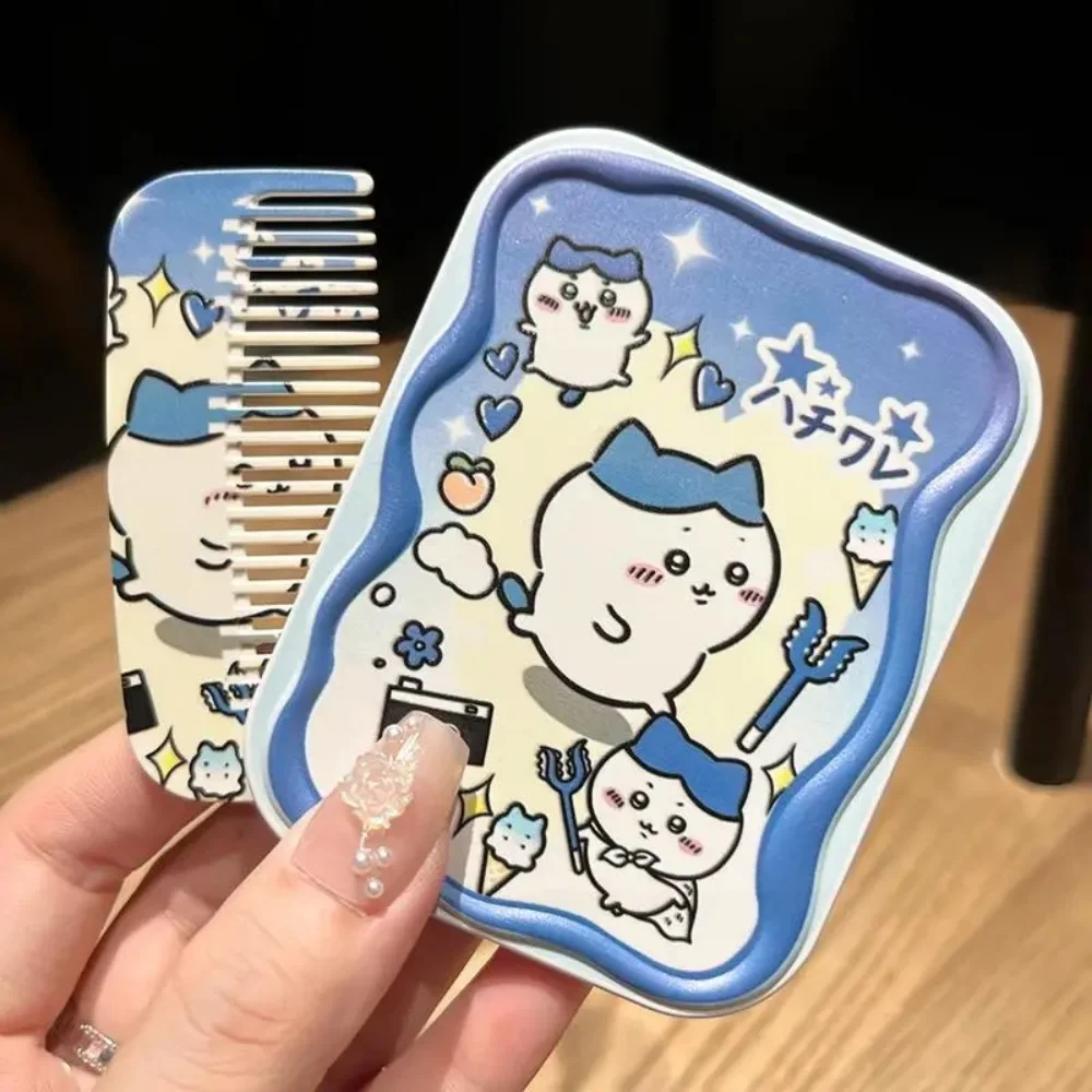 

Аниме Chiikawa Мини Портативное Зеркало Для Макияжа Набор Расчесок Kawaii Мультфильм Женщины Выход Складное Косметическое Зеркало Подарки для Девочек