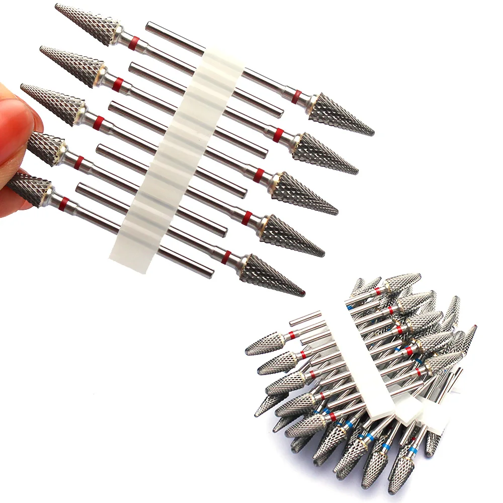 10pc Carbide Manicure Cutters Set Nail Drill Bits Gel Polish Remover Cutter Ceramic Strawberries for Nails Electric Files Tools