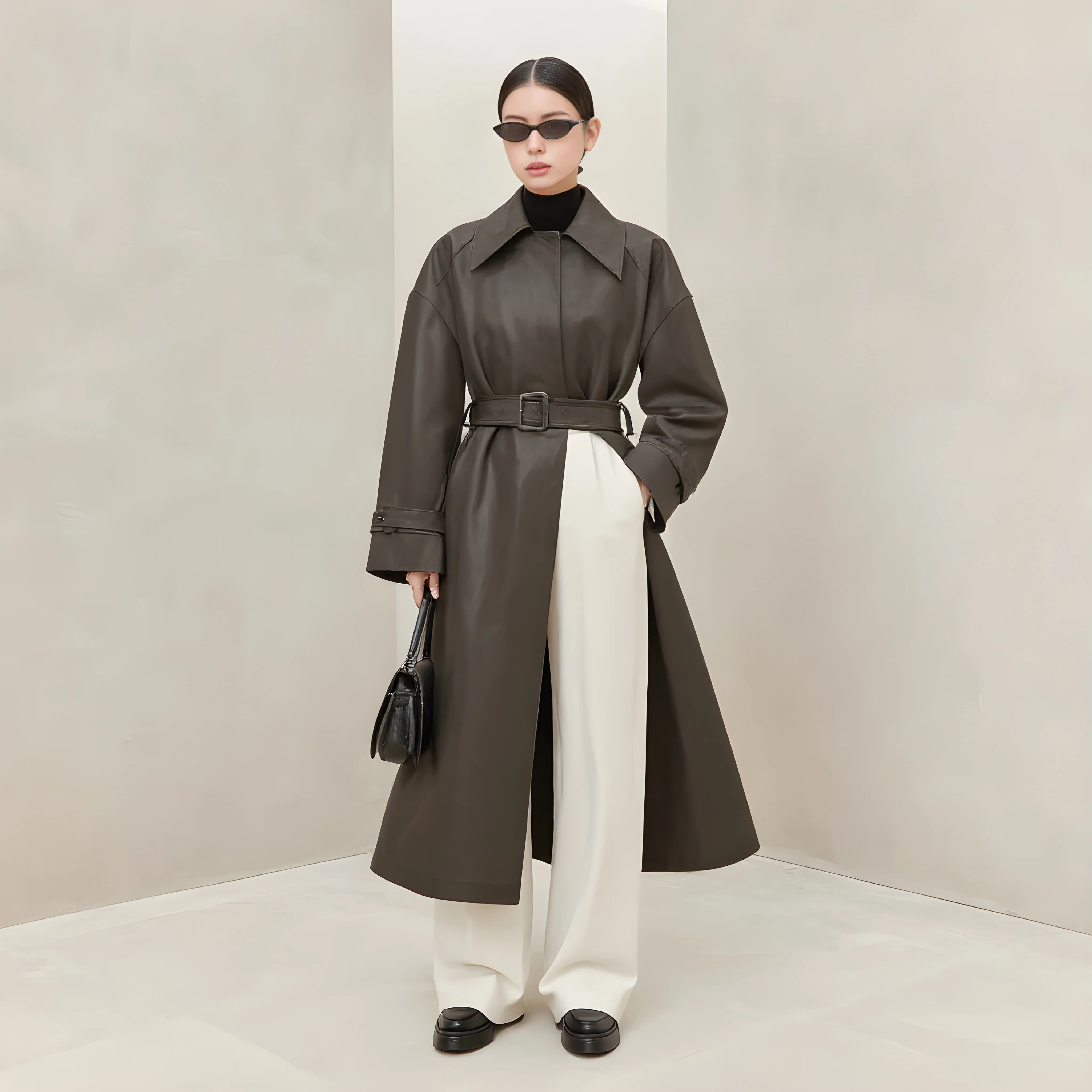 معطف جلد كاجوال للخريف والشتاء ملابس نسائية عصرية ملابس خارجية تصميم أنيق للطقس البارد