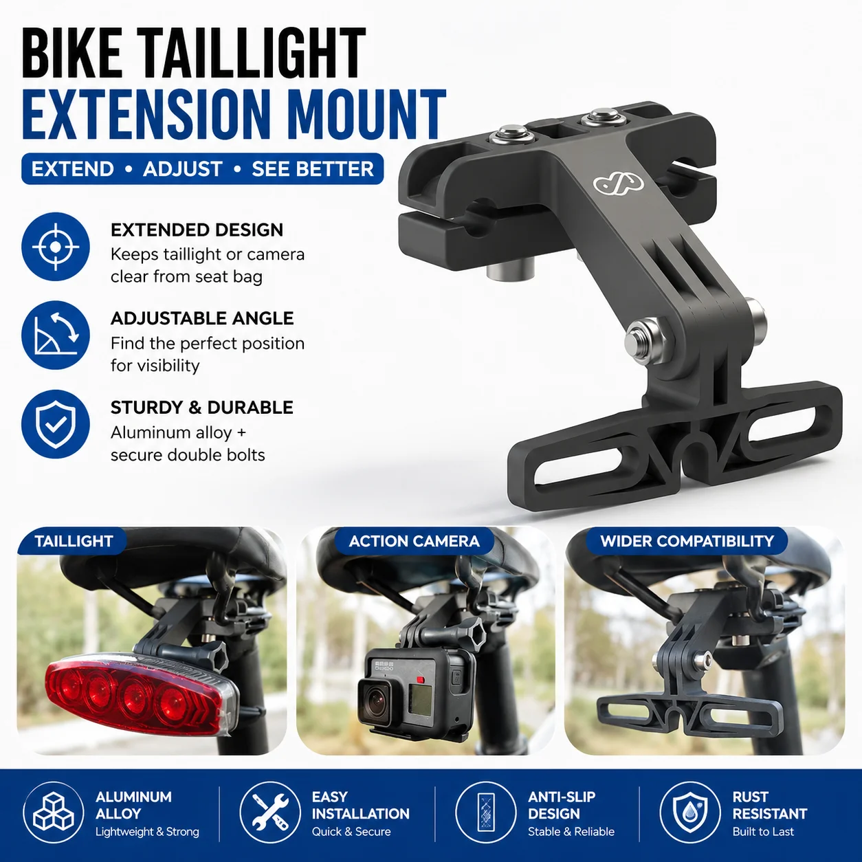 

EBike Electric Bicycle Tail Light Saddle Support Bicycle Lamp Bracket for Gopro Cycling Taillight Mount Holder Cycling Parts