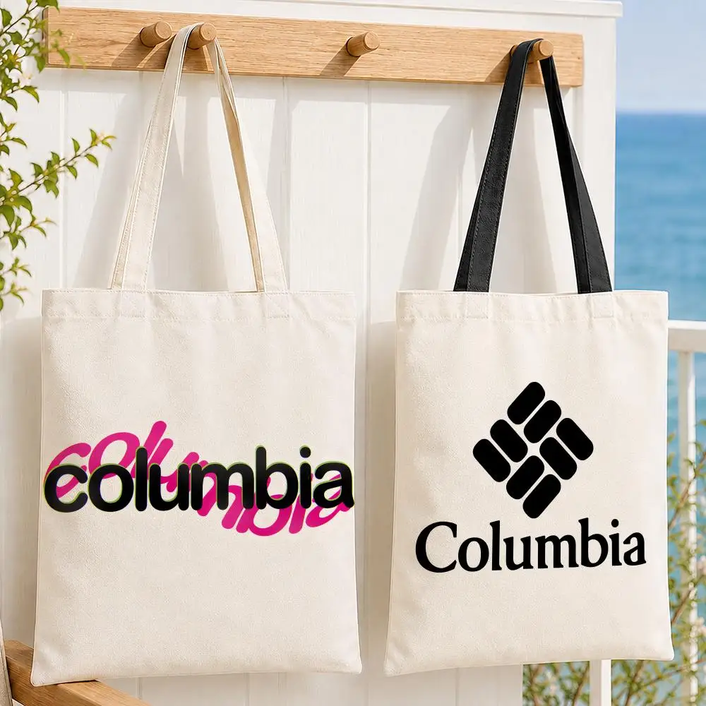 Bolsas de Almacenamiento Marca C-Colum-bia, Bolsa de Lona para Mujer, Bolsa de Hombro de Gran Capacidad para Compras y Escuela