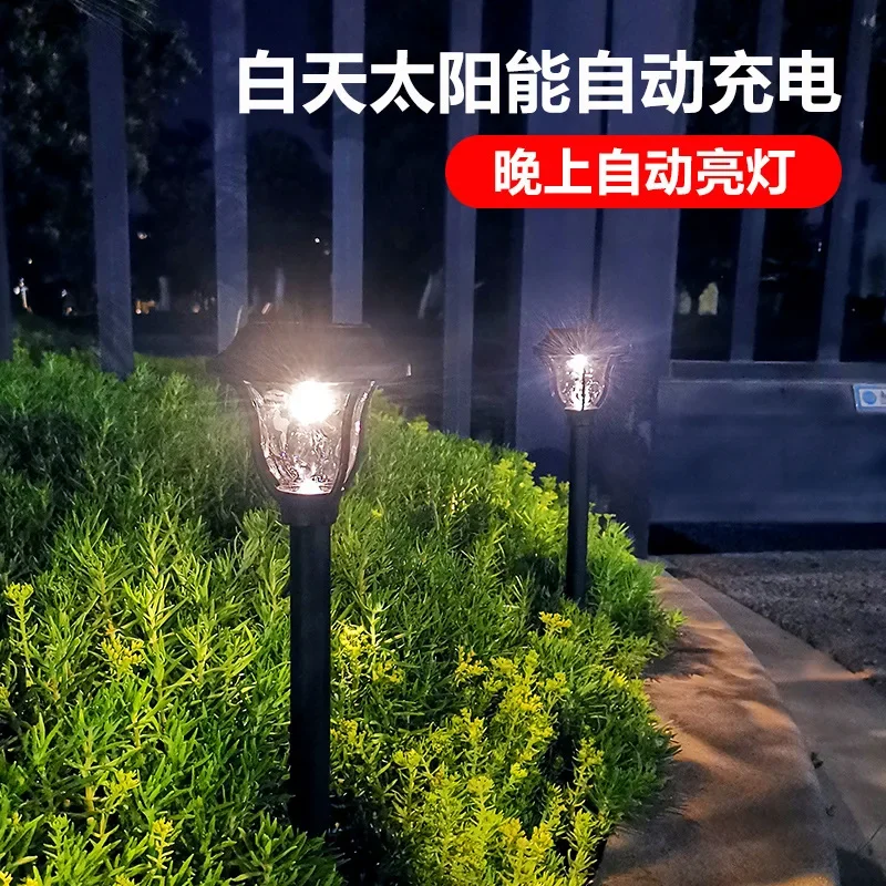 LED Solar Powered Outdoor Lights, IP65 Waterproof Lawn Lamp, Iluminação da paisagem, Pathway, Pátio, Passarela, Quintal, Decoração do jardim