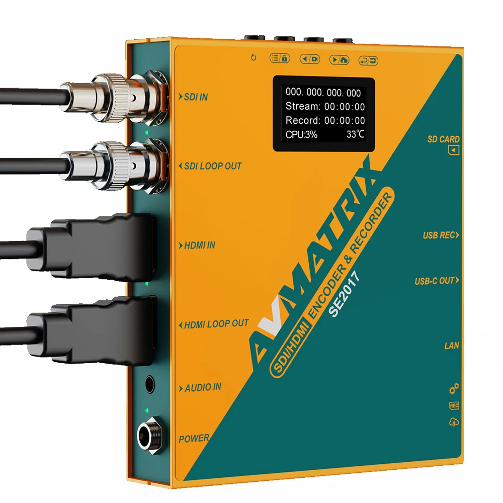 

Avmatrix SE2017: Аудио-видео кодер для прямых трансляций, SDI/HDMI-энкодер, рекордер, USB-устройство для захвата видео, блок видеозахвата