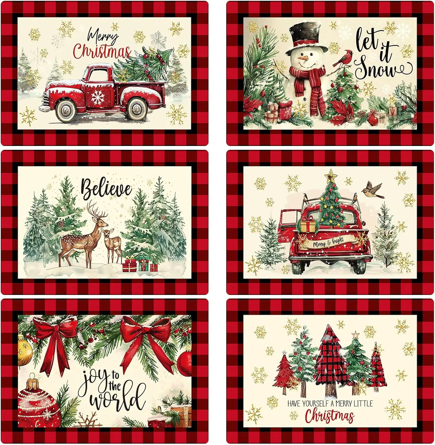 

4/6/8 шт., рождественские акварельные льняные салфетки, снеговик, дерево, коврики для столовых приборов, рождественские салфетки для стола, Рождественский декор для столовой, кухни и вечеринки