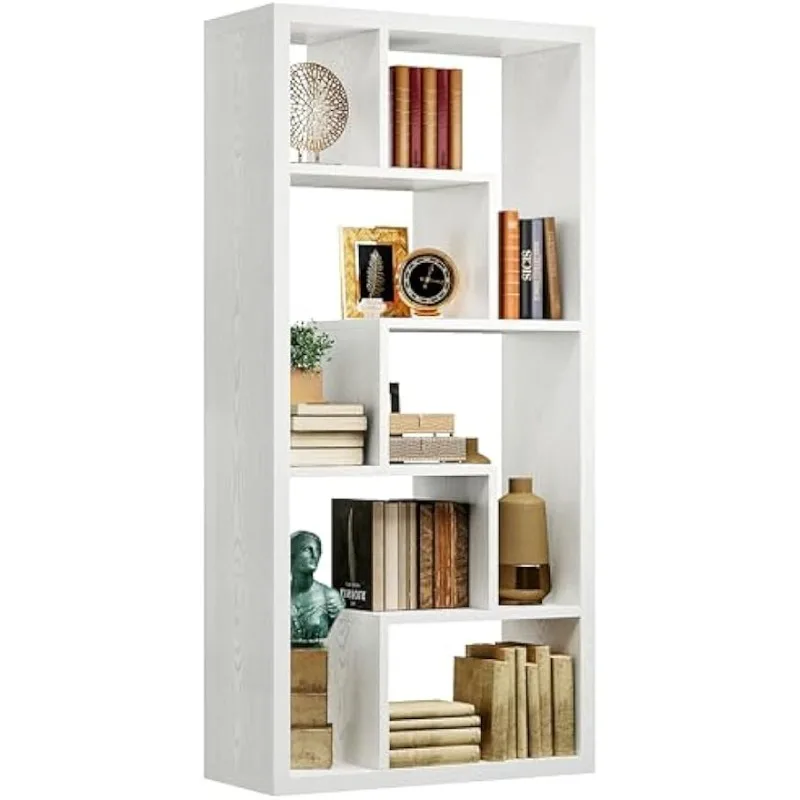 

Shelf Industrial Bookshelf White Etagere Bookcase Tall Storage Display Bookshelf with Thicken Shelf for Living Room Home Office