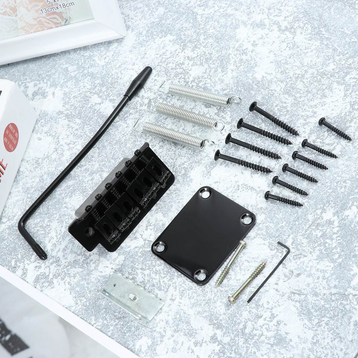 

Guitar Tremolo Bridge Neck Plate Set For Electric Guitar Replacement Parts Compatible With Stratocaster St Models Black