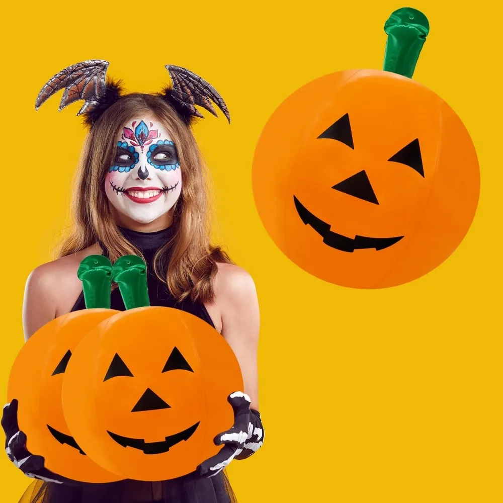 Halloween Pumpkin Inflatable Decorations, 16" Tall (6-Pack) Halloween Decor, Halloween Pumpkin Toy