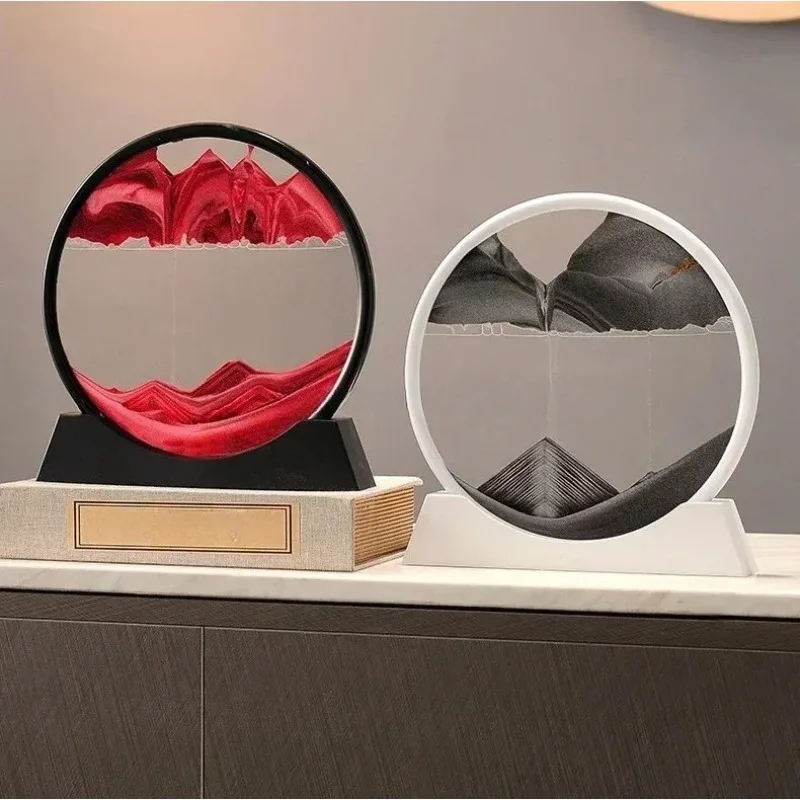 ثلاثية الأبعاد الساعة الرملية السائلة الديناميكية اللوحة الرملية الديناميكية 18 سنتيمتر الرمال المتحركة الفن الإطار الرمال المتحركة ديكور المنزل هدية الكريسماس