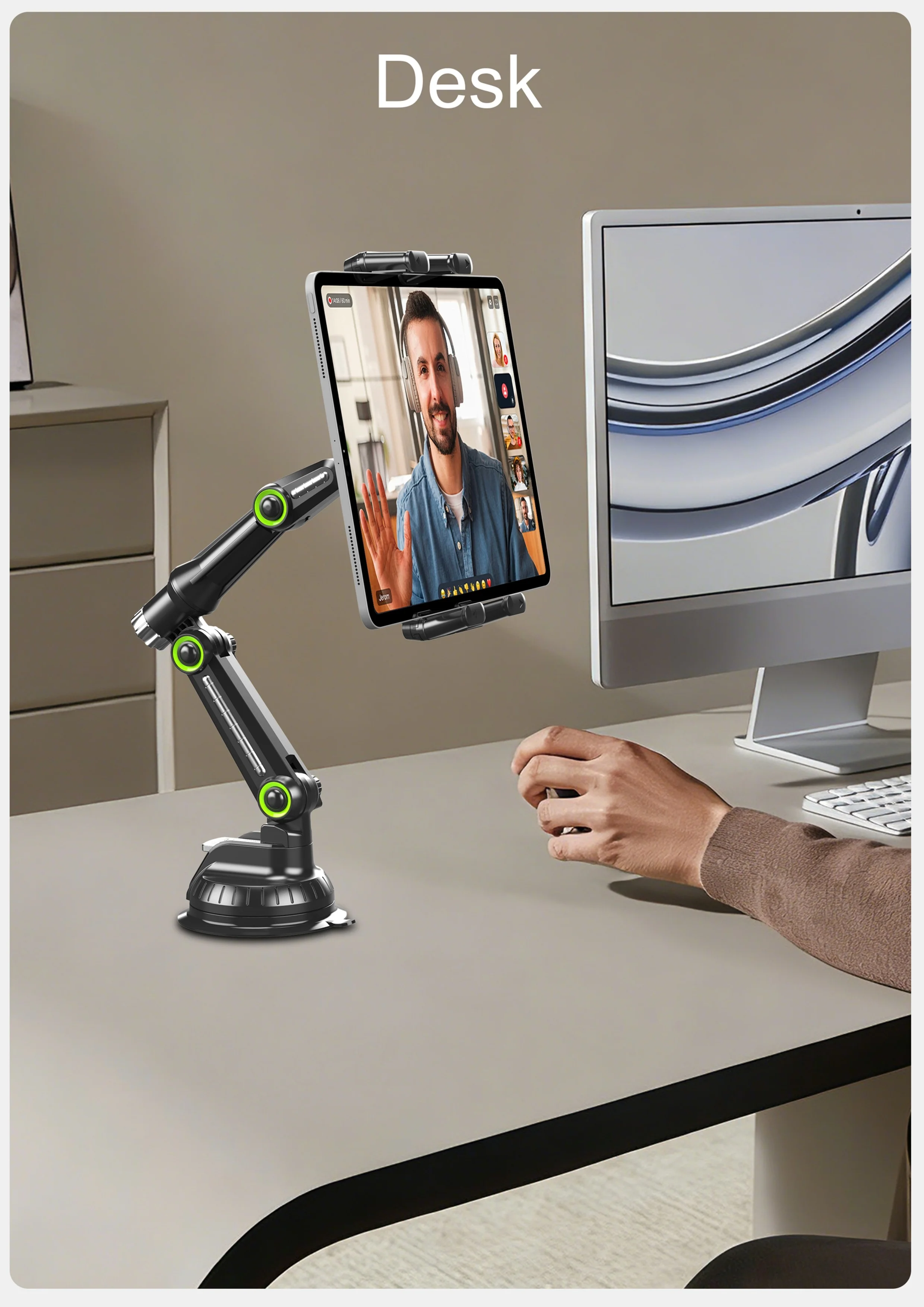 SMGXHE Armaturenbrett-Tablet-Halterung für Auto mit Saugnapfbefestigung, universell passend für 7"-15"-Tablets und 4"-7"-Handys – Detail 11