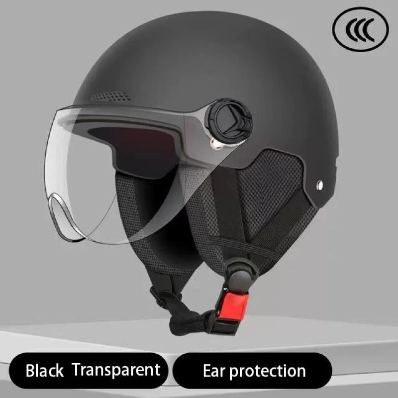 Four Seasons Universal Electric Battery Car Half Helmets Ear Protection Motorcycle Safety Helmets National 3C Certification