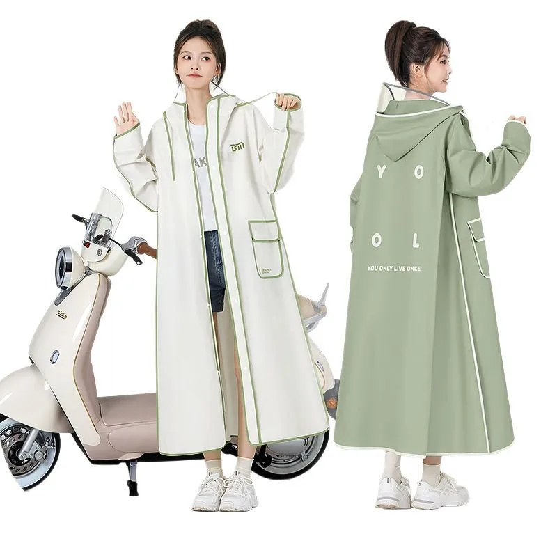 

Anti Long Rain Poncho Women E Bike Detachable Rider Vehicle Full Body Protection