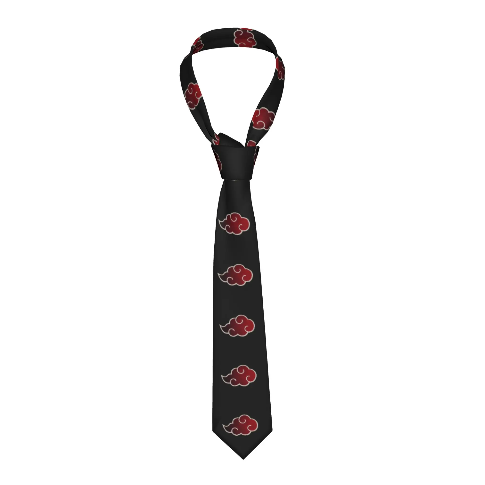 Akatsuki Cloud Necktie Men Women 8 cm Slim  Narrow Neck Ties Sasukes Konoha Neji for Mens Daily Wear Gravatas Wedding Gift