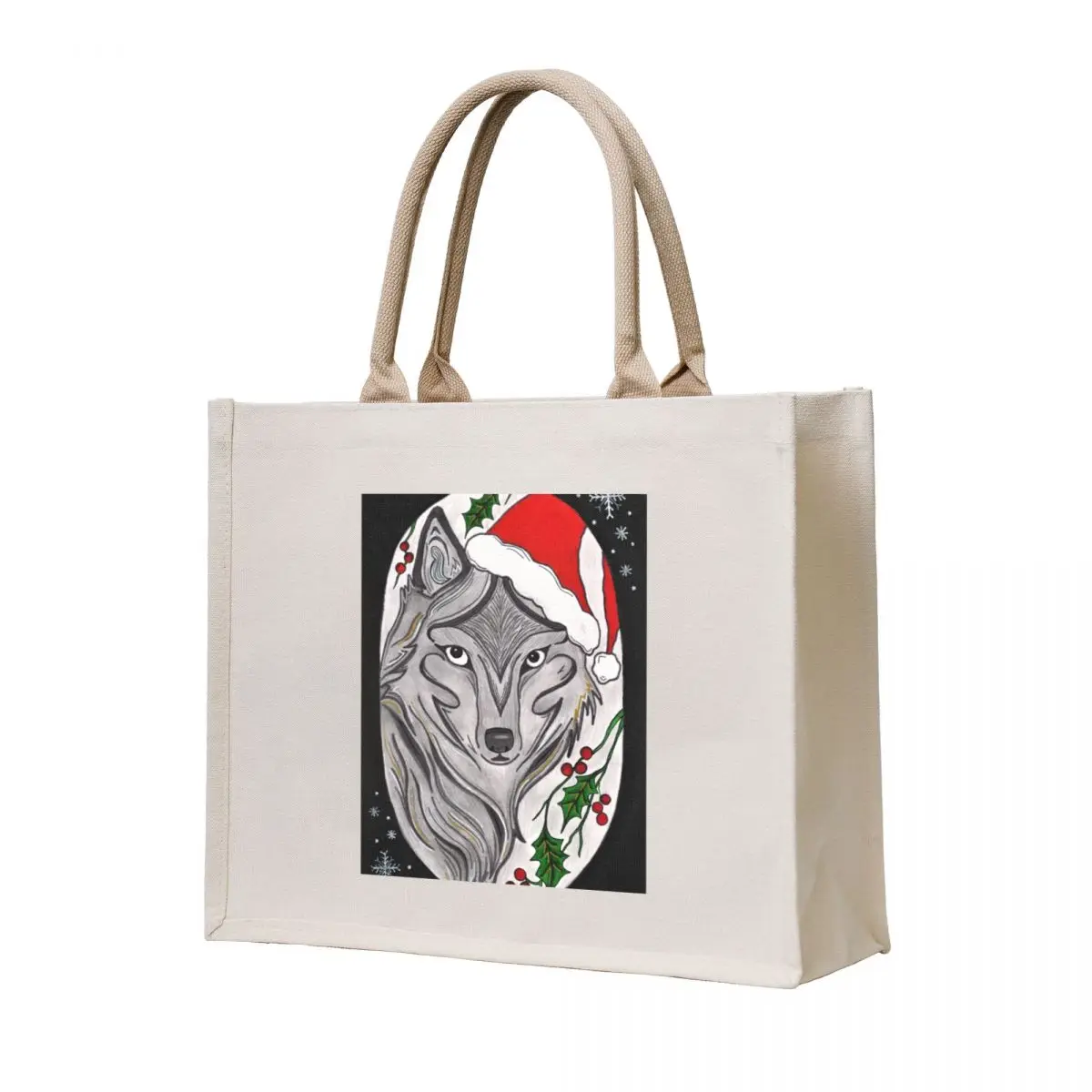 

Holiday Wolf Tote Bag Shopper handbag shopper bag woman Portable shopping bag