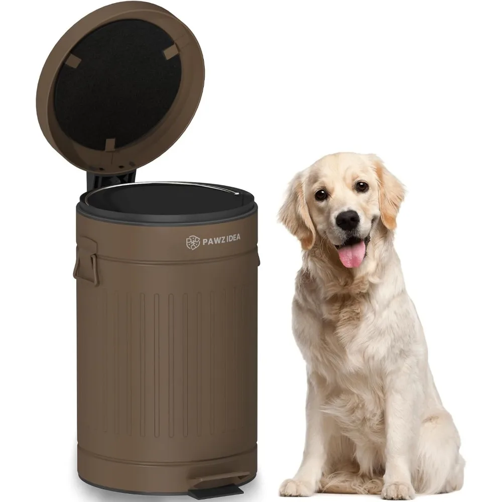 

Outdoor Dog Waste Bin with Odor Control, 3.1 Gallon Waterproof Pet Poop Can with Lid and Carbon Filter