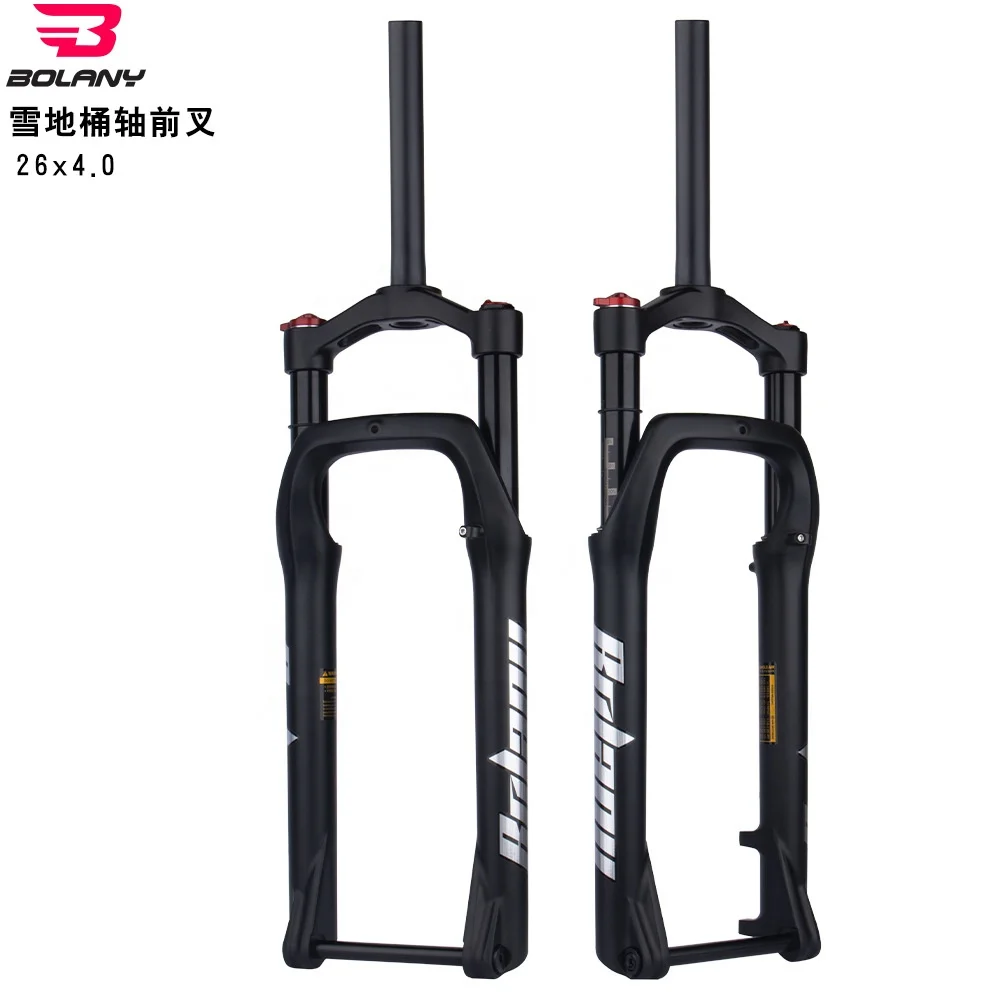 Customized Bolany Air Pressure 26 Inch Snow Bike Fat Bike Barrel Shaft Fork Bicycle Front Suspension Fork For 4.0 Tyre