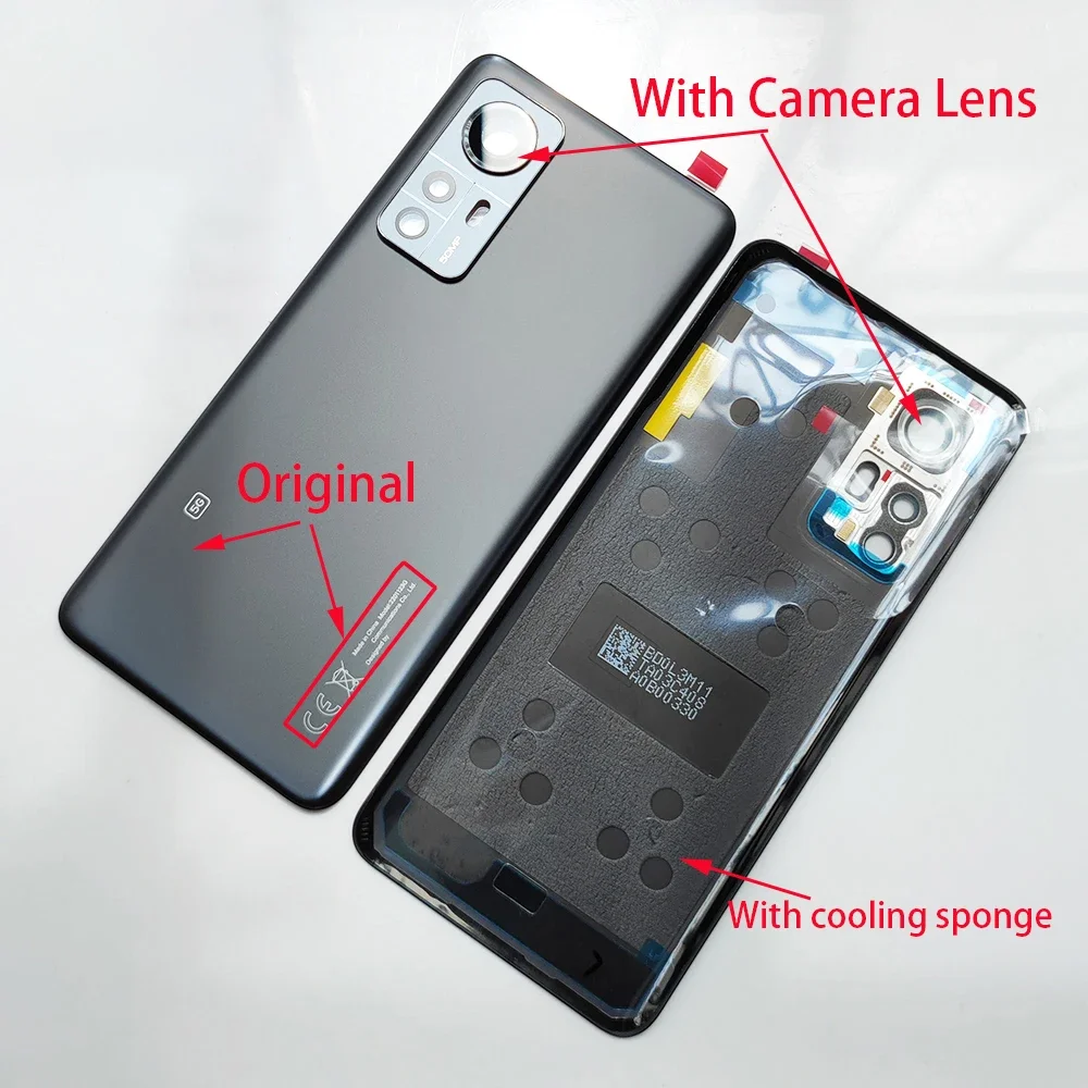 For Xiaomi12  Mi12  Glass For Xiaomi 12 5G Battery Cover Replacement Rear Housing Door With Adhesive + Camera Lens