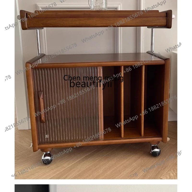 

Чайный вагон-ресторан в средневековом стиле, боковой шкаф из массива дерева, книжная полка для хранения, гостиная, спальня, ретро-приставной столик для хранения, мобильный