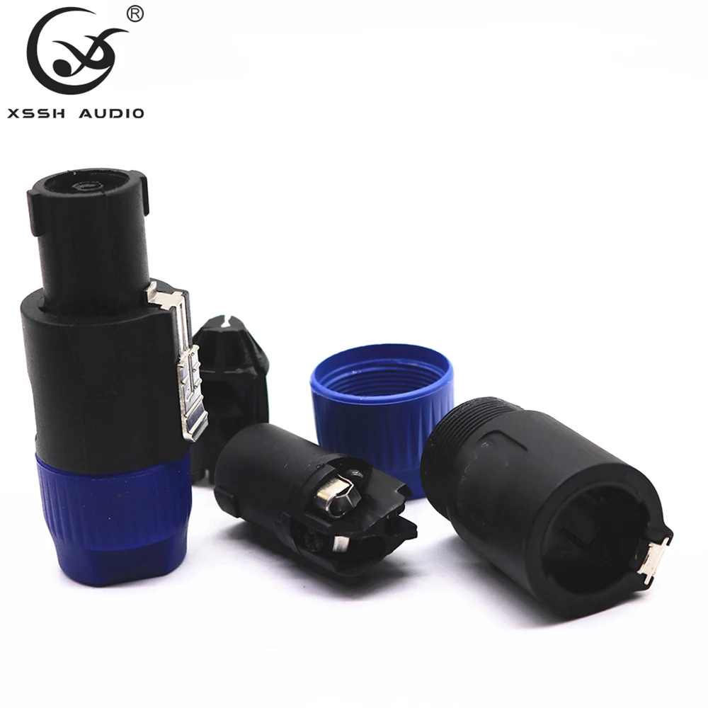 4 Uds 8 Uds 4 pines XLR YIVO XSSH amplificador audiófilo HIFI niquelado altavoz hembra conector de clavija estéreo para Cable Speakon