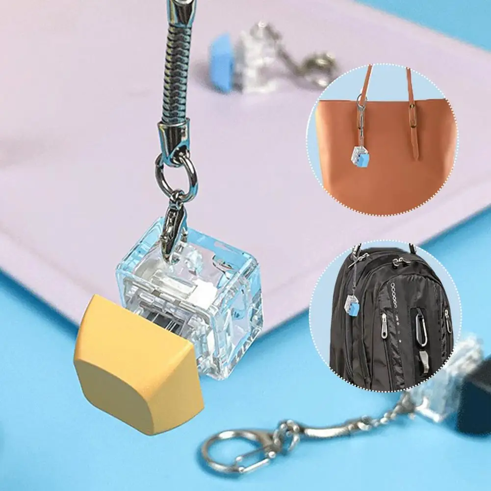 Fidget Toy Keyboard Keychain Stress Relief Toy Adults Kids Finger Press Keyboard Exercise Wrist Stress Relief Toy
