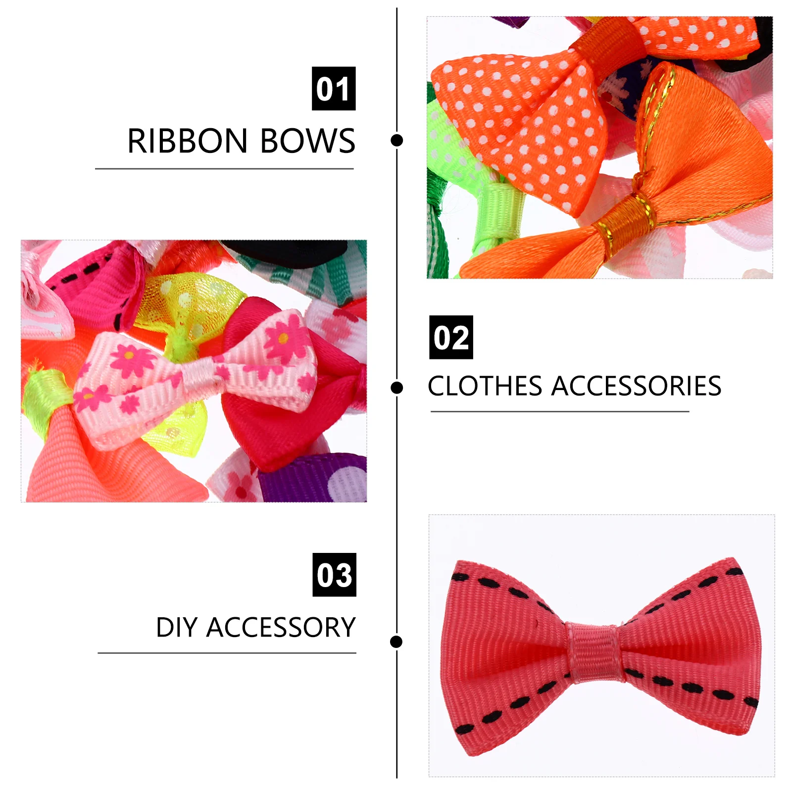 

100Pcs Decorative Mini Ribbon Bows Elegant Small Size Creative DIY Craft Bows for Party Garland Christmas Tree Accessories