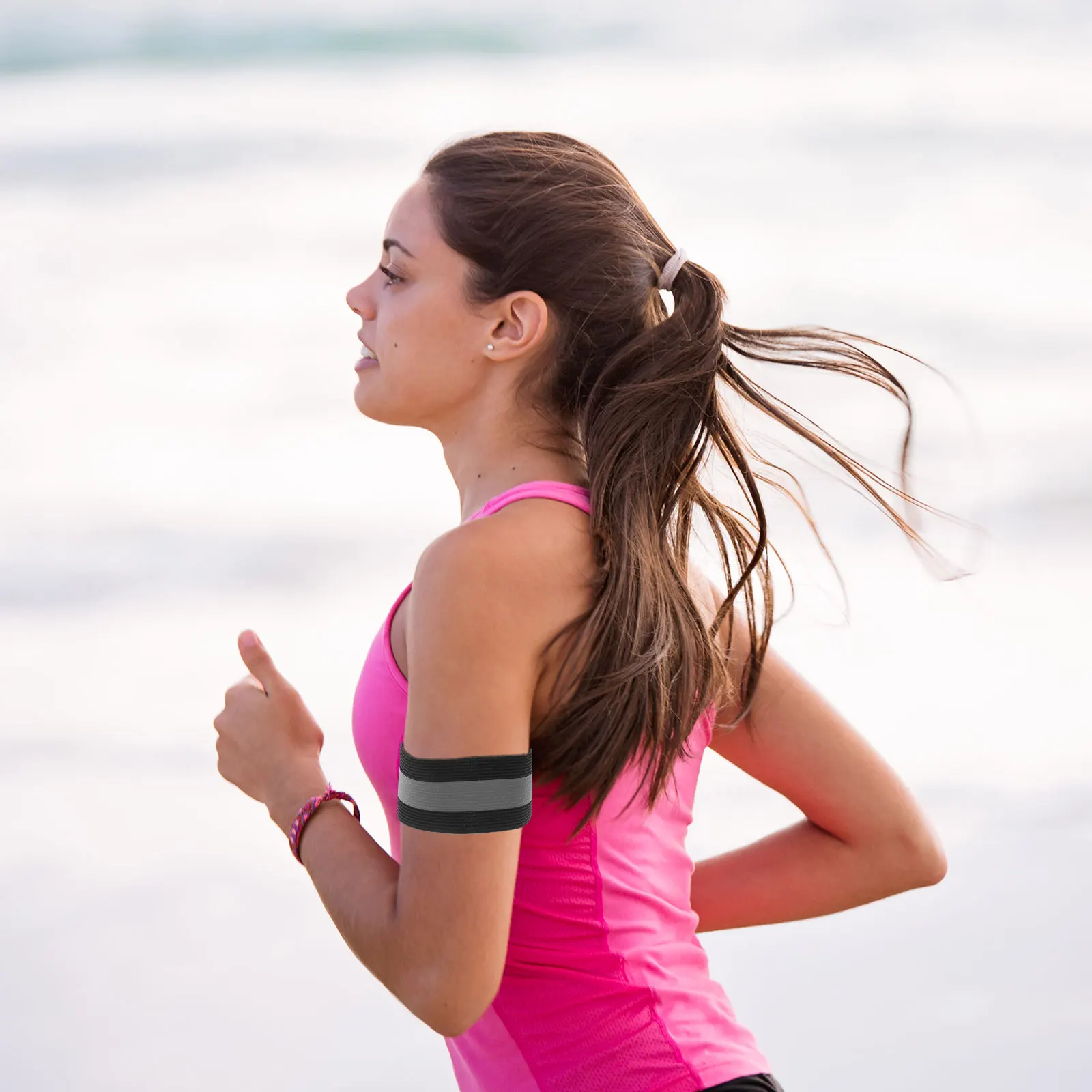 1 زوج السلامة العصابات العاكسة ليلة الجري المشي اللياقة البدنية شارات وضوح عالية في الهواء الطلق الأساور السلامة عاكس الفرقة