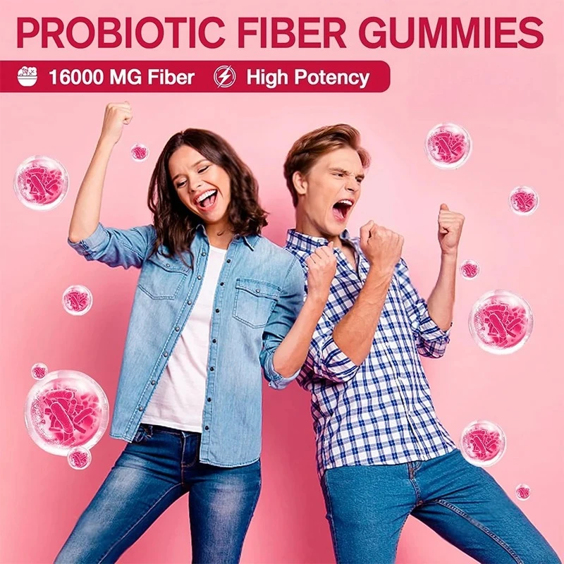 9-in-1 probiotic fiber gummies for digestive, intestinal, and immune health -60 gummies
