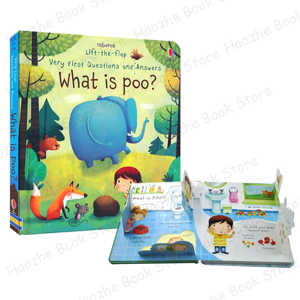 Very First Questions and Answers:  What is Poo Usborne Lift the flap Children's Activity English Learning Book Montessori