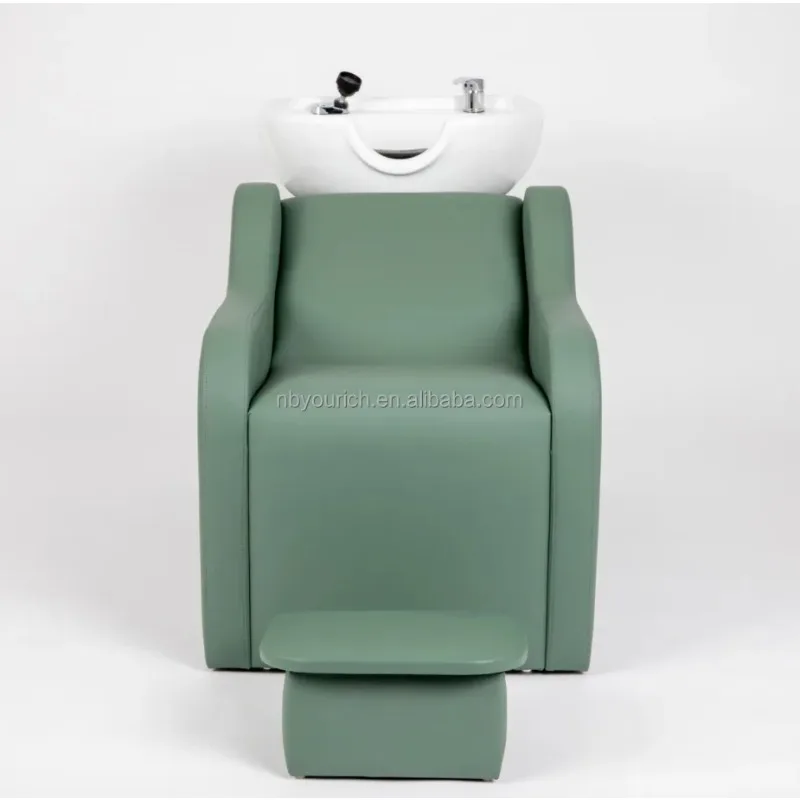 Nowoczesne krzesło fryzjerskie z umywalką do mycia włosów, krzesło do masażu, meble salonowe, jednostki do mycia włosów z oparciem, krzesło do mycia włosów z umywalką, tradycyjne