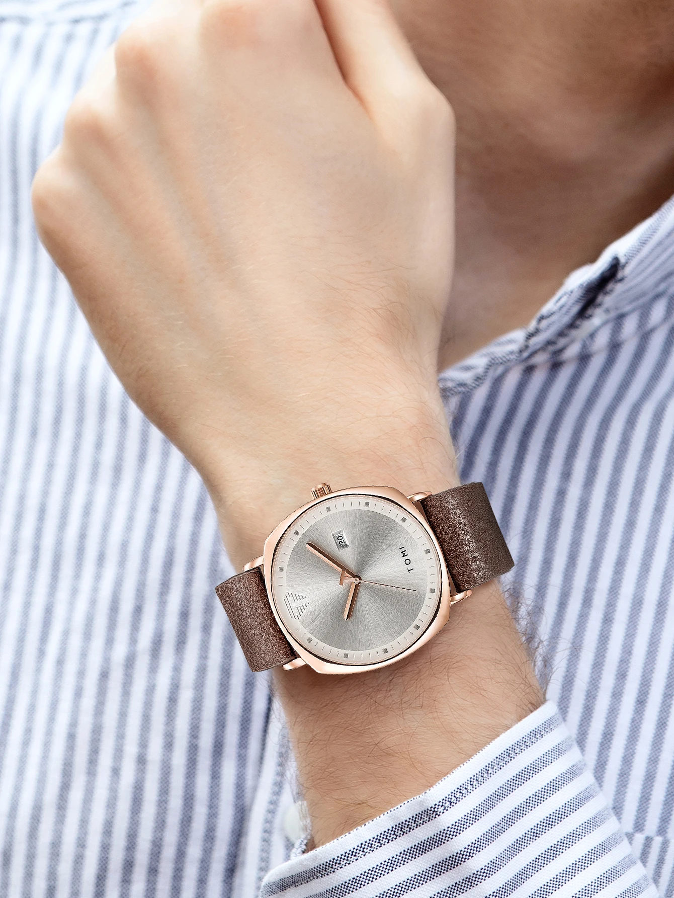 TOMI Neue 2PCS Luxury Business Männer Uhr Geschenk Box Set Einfache und Casual Männer Kalender Quarzuhr Stift Reloj männer Urlaub Geschenk – Detail 27